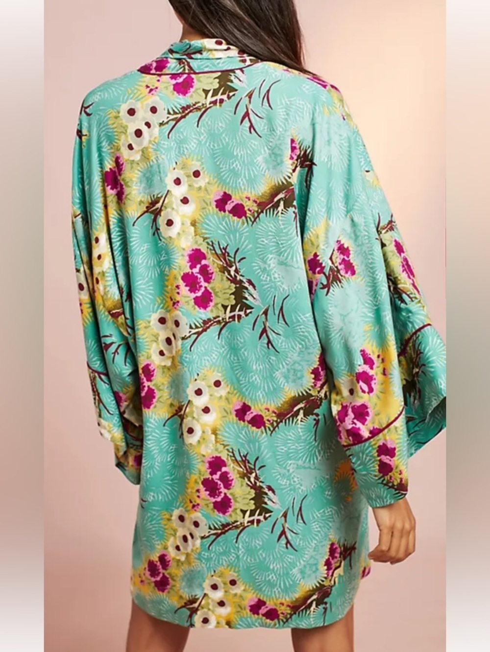 FLOREAT Loved By Anthropologie Kimono Jacket Women's XS/S Floral Rayon P-13